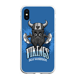 Чехол iPhone XS Max матовый Viking: Sea Warrior, цвет: 3D-белый