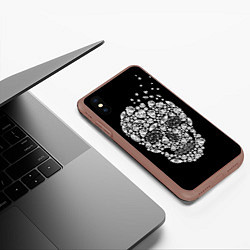 Чехол iPhone XS Max матовый Diamond Skull, цвет: 3D-коричневый — фото 2