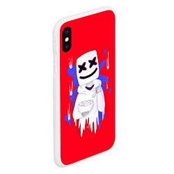 Чехол iPhone XS Max матовый Marshmello: New Era, цвет: 3D-белый — фото 2