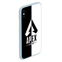 Чехол iPhone XS Max матовый Apex Legends: Black & White, цвет: 3D-голубой — фото 2