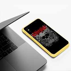 Чехол iPhone XS Max матовый Stone Sour: Dark Skull, цвет: 3D-желтый — фото 2