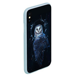 Чехол iPhone XS Max матовый Священная сова, цвет: 3D-голубой — фото 2