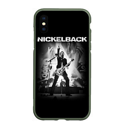 Чехол iPhone XS Max матовый Nickelback Rock, цвет: 3D-темно-зеленый