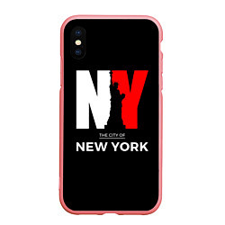 Чехол iPhone XS Max матовый New York City, цвет: 3D-баблгам