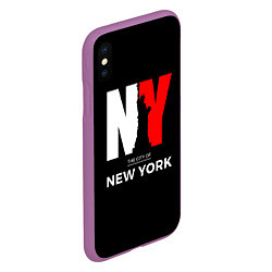 Чехол iPhone XS Max матовый New York City, цвет: 3D-фиолетовый — фото 2