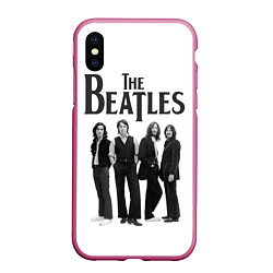 Чехол iPhone XS Max матовый The Beatles: White Side, цвет: 3D-малиновый