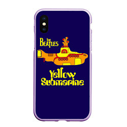 Чехол iPhone XS Max матовый The Beatles: Yellow Submarine, цвет: 3D-сиреневый
