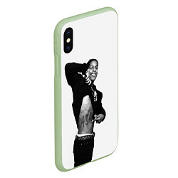 Чехол iPhone XS Max матовый ASAP Rocky: White Fashion, цвет: 3D-салатовый — фото 2