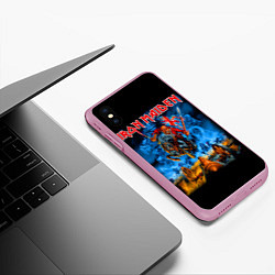 Чехол iPhone XS Max матовый Iron Maiden: Great Britain Warriors, цвет: 3D-розовый — фото 2