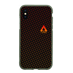 Чехол iPhone XS Max матовый Apex Legends: Orange Dotted, цвет: 3D-темно-зеленый