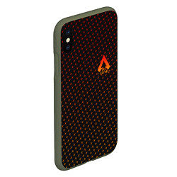 Чехол iPhone XS Max матовый Apex Legends: Orange Dotted, цвет: 3D-темно-зеленый — фото 2