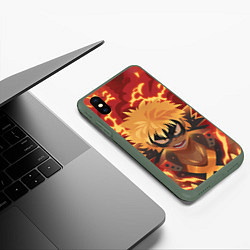 Чехол iPhone XS Max матовый Boku no Hero Academia, цвет: 3D-темно-зеленый — фото 2