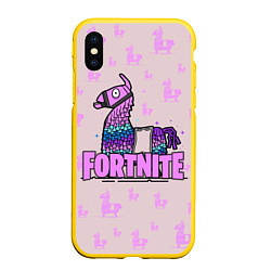 Чехол iPhone XS Max матовый Fortnite, цвет: 3D-желтый