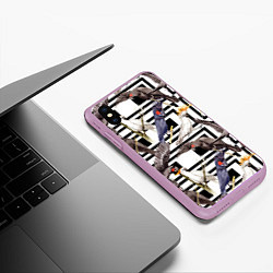 Чехол iPhone XS Max матовый Попугаи Какаду, цвет: 3D-сиреневый — фото 2
