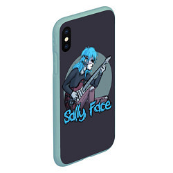 Чехол iPhone XS Max матовый Sally Face: Rock, цвет: 3D-мятный — фото 2