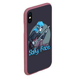 Чехол iPhone XS Max матовый Sally Face: Rock, цвет: 3D-малиновый — фото 2