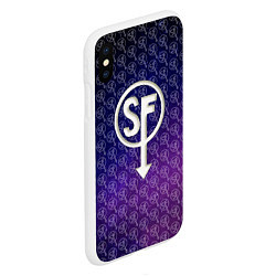 Чехол iPhone XS Max матовый Sally Face: Violet SF, цвет: 3D-белый — фото 2