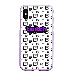 Чехол iPhone XS Max матовый Twitch Online, цвет: 3D-сиреневый