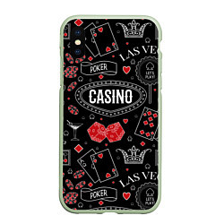 Чехол iPhone XS Max матовый Casino, цвет: 3D-салатовый