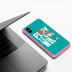 Чехол iPhone XS Max матовый Play to win, цвет: 3D-розовый — фото 2