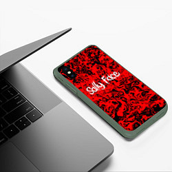 Чехол iPhone XS Max матовый Sally Face: Red Bloody, цвет: 3D-темно-зеленый — фото 2