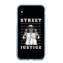 Чехол iPhone XS Max матовый Street Justice, цвет: 3D-голубой