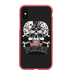 Чехол iPhone XS Max матовый Poker devils, цвет: 3D-красный