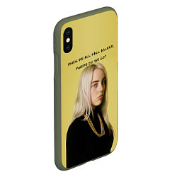 Чехол iPhone XS Max матовый Billie Eilish: Where Do We Go?, цвет: 3D-темно-зеленый — фото 2