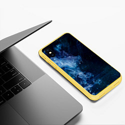 Чехол iPhone XS Max матовый Синий космос, цвет: 3D-желтый — фото 2