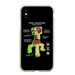 Чехол iPhone XS Max матовый The Creeper, цвет: 3D-салатовый