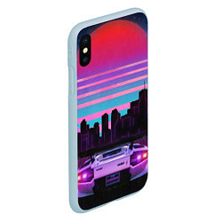 Чехол iPhone XS Max матовый Racing 80s, цвет: 3D-голубой — фото 2