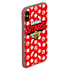 Чехол iPhone XS Max матовый Brawl Stars: Red & White, цвет: 3D-коричневый — фото 2