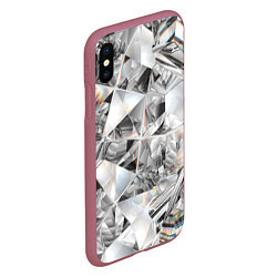Чехол iPhone XS Max матовый Бриллиантовый блеск, цвет: 3D-малиновый — фото 2