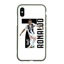Чехол iPhone XS Max матовый Ronaldo the best, цвет: 3D-темно-зеленый