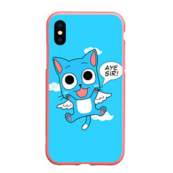 Чехол iPhone XS Max матовый Fairy Tail: Happy, цвет: 3D-баблгам