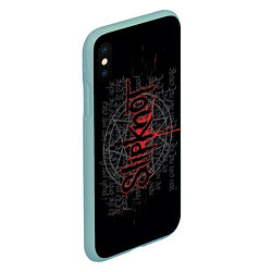 Чехол iPhone XS Max матовый Slipknot: Pentagram, цвет: 3D-мятный — фото 2