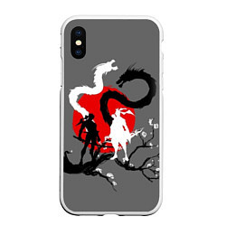 Чехол iPhone XS Max матовый Битва драконов