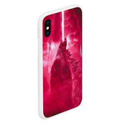 Чехол iPhone XS Max матовый Red Godzilla, цвет: 3D-белый — фото 2