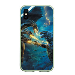 Чехол iPhone XS Max матовый Godzilla Rage, цвет: 3D-салатовый