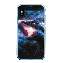 Чехол iPhone XS Max матовый Годзилла, цвет: 3D-голубой