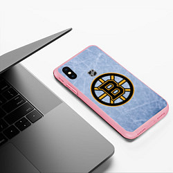 Чехол iPhone XS Max матовый Boston Bruins: Hot Ice, цвет: 3D-баблгам — фото 2