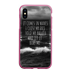 Чехол iPhone XS Max матовый Bring Me The Horizon - it comes in waves, цвет: 3D-малиновый