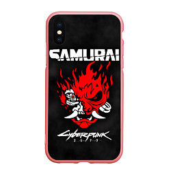 Чехол iPhone XS Max матовый Cyberpunk 2077: Samurai, цвет: 3D-баблгам