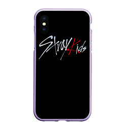 Чехол iPhone XS Max матовый Stray Kids, цвет: 3D-светло-сиреневый