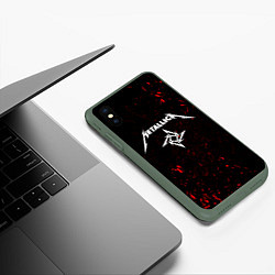 Чехол iPhone XS Max матовый METALLICA, цвет: 3D-темно-зеленый — фото 2