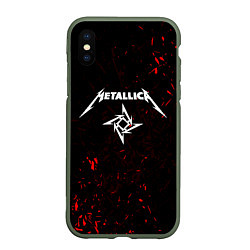 Чехол iPhone XS Max матовый METALLICA, цвет: 3D-темно-зеленый