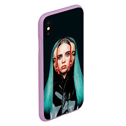 Чехол iPhone XS Max матовый BILLIE EILISH, цвет: 3D-сиреневый — фото 2