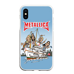 Чехол iPhone XS Max матовый Metallica - музыканты на карабле