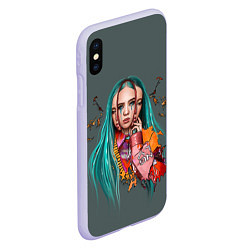 Чехол iPhone XS Max матовый BILLIE EILISH, цвет: 3D-светло-сиреневый — фото 2