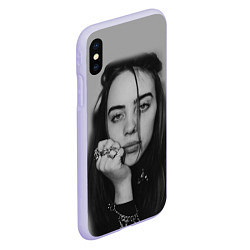 Чехол iPhone XS Max матовый BILLIE EILISH, цвет: 3D-светло-сиреневый — фото 2